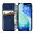 iPhone 17 Pro Cubic Grid Pressed Magnetic Leather Phone Case - Blue