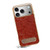 iPhone 17 Pro Denior A25 Retro Flower Texture MagSafe Genuine Leather Phone Case with Holder - Red