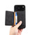 iPhone 17 Pro Denior D13 Retro Texture Leather MagSafe Card Bag Phone Case - Black