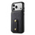 iPhone 17 Pro Denior D14 NK Retro Pattern MagSafe Magnetic Card Holder Leather Phone Case - Black
