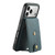 iPhone 17 Pro Denior D14 NK Retro Pattern MagSafe Magnetic Card Holder Leather Phone Case - Blue