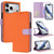 iPhone 17 Pro Detachable Litchi Texture Magnetic Side-Patch Vegan Leather Phone Case - Orange Purple