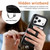 iPhone 17 Pro Detachable Magnetic Card Bag Phone Case with Finger Ring Grip & Anti-loss Rope - Black
