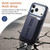 iPhone 17 Pro Detachable Magnetic Card Bag Phone Case with Finger Ring Grip & Anti-loss Rope - Blue