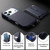 iPhone 17 Pro Detachable Magnetic Card Bag Phone Case with Finger Ring Grip & Anti-loss Rope - Blue