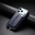 iPhone 17 Pro Detachable Magnetic Card Bag Phone Case with Finger Ring Grip & Anti-loss Rope - Blue