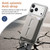 iPhone 17 Pro Detachable Magnetic Card Bag Phone Case with Finger Ring Grip & Anti-loss Rope - Gray