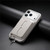 iPhone 17 Pro Detachable Magnetic Card Bag Phone Case with Finger Ring Grip & Anti-loss Rope - Gray