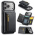 iPhone 17 Pro DG.MING M5 Series Zip RFID Multi Card Detachable Leather Phone Case - Black