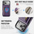 iPhone 17 Pro DG.MING M5 Series Zip RFID Multi Card Detachable Leather Phone Case - Purple