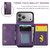 iPhone 17 Pro DG.MING M5 Series Zip RFID Multi Card Detachable Leather Phone Case - Purple