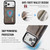 iPhone 17 Pro DG.MING M6 Series RFID Tri-fold Card Bag Removable Leather Phone Case - Coffee