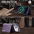 iPhone 17 Pro DG.MING M6 Series RFID Tri-fold Card Bag Removable Leather Phone Case - Purple