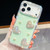 iPhone 17 Pro Diamond Glitter Pearl Heart Four-Corner Shockproof Phone Case - Light Green
