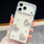 iPhone 17 Pro Diamond Glitter Pearl Heart Four-Corner Shockproof Phone Case - White