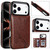 iPhone 17 Pro Double Buckle Butterfly Embossing PU Phone Case - Brown