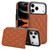 iPhone 17 Pro Double Buckle Rhombic PU Leather Phone Case - Brown