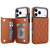 iPhone 17 Pro Double Buckle Rhombic PU Leather Phone Case - Brown