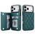 iPhone 17 Pro Double Buckle Rhombic PU Leather Phone Case - Green