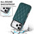 iPhone 17 Pro Double Buckle Rhombic PU Leather Phone Case - Green