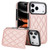 iPhone 17 Pro Double Buckle Rhombic PU Leather Phone Case - Rose Gold