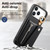 iPhone 17 Pro Dream Wallet D Buckle Leather Back Cover Phone Case - Black