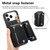 iPhone 17 Pro Dream Wallet D Buckle Leather Back Cover Phone Case - Black