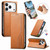 iPhone 17 Pro Elastic Wristband Magnetic Suction Leather Phone Case - Brown