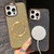iPhone 17 Pro Electroplating PC Glitter Grain MagSafe Phone Case - Black