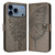 iPhone 17 Pro Embossed Butterfly Leather Phone Case - Grey