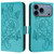 iPhone 17 Pro Embossed Rose RFID Anti-theft Leather Phone Case - Light Blue