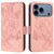 iPhone 17 Pro Embossed Rose RFID Anti-theft Leather Phone Case - Pink