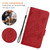 iPhone 17 Pro Embossed Rose RFID Anti-theft Leather Phone Case - Red