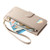 iPhone 17 Pro Fantasy Love Heart Zipper Wallet Vegan Leather Phone Case with Strap - Beige