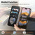 iPhone 17 Pro Fantasy Love Heart Zipper Wallet Vegan Leather Phone Case with Strap - Black