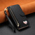 iPhone 17 Pro Fantasy Love Heart Zipper Wallet Vegan Leather Phone Case with Strap - Black