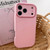 iPhone 17 Pro Fat Dun Solid Color Metal Photo Frame TPU Phone Case - Pink