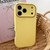 iPhone 17 Pro Fat Dun Solid Color Metal Photo Frame TPU Phone Case - Yellow