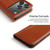 iPhone 17 Pro Fierre Shann Cowhide Leather Flip Leather Phone Case - Brown