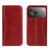 iPhone 17 Pro Fierre Shann Cowhide Leather Flip Leather Phone Case - Red