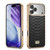 iPhone 17 Pro Fierre Shann Python Texture Electroplating PU Phone Case - Black