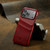 iPhone 17 Pro Fierre Shann Retro Oil Wax Texture Card Slots PU Leather Phone Case - Red