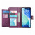iPhone 17 Pro Flowers Leaves Zipper Wallet Leather Phone Case with Strap - Purple