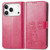 iPhone 17 Pro Four-leaf Clasp Embossed Buckle Leather Phone Case - Rose