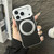 iPhone 17 Pro Frameless Leather-Skin PC MagSafe Holder Phone Case - White Black