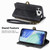 iPhone 17 Pro Geometric Zipper Wallet Side Buckle Leather Phone Case - Black