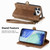 iPhone 17 Pro Geometric Zipper Wallet Side Buckle Leather Phone Case - Brown