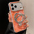 iPhone 17 Pro Gilded Colorful Shell Patterned TPU+IMD Phone Case with Glitter Magnetic Holder - Orange