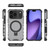 iPhone 17 Pro Grating Holder Shockproof Phone Case - Transparent Black