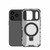 iPhone 17 Pro Grating Holder Shockproof Phone Case - Transparent Black
